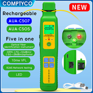 COMPTYCO Aua-c507 เครื่องทดสอบความผิดพลาดทางสายตา 5 in 1 พร้อมมิเตอร์วัดพลังงานออปติคอล 70+~10dbm เป็น 10 กม. RJ45 OFI Oopm VFL RJ45 LED