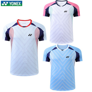 Yonex2023 ใหม่ เสื้อกีฬาแบดมินตัน คอกลม แขนสั้น แบบแห้งเร็ว สไตล์เกาหลี สําหรับเด็กผู้ชาย และผู้หญิง