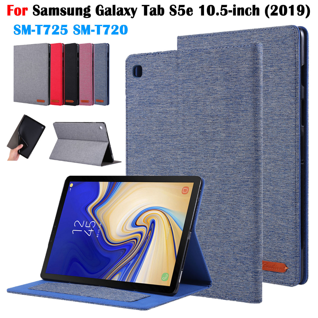 สําหรับ Samsung Galaxy Tab S5e 10.5- นิ้ว (2019) คุณภาพสูง PU หนังฝาครอบ SM-T725 SM-T720 เรียนรู้การอ่านและดูหนังแฟชั่นผ้าสไตล์กรณีแท็บเล็ต