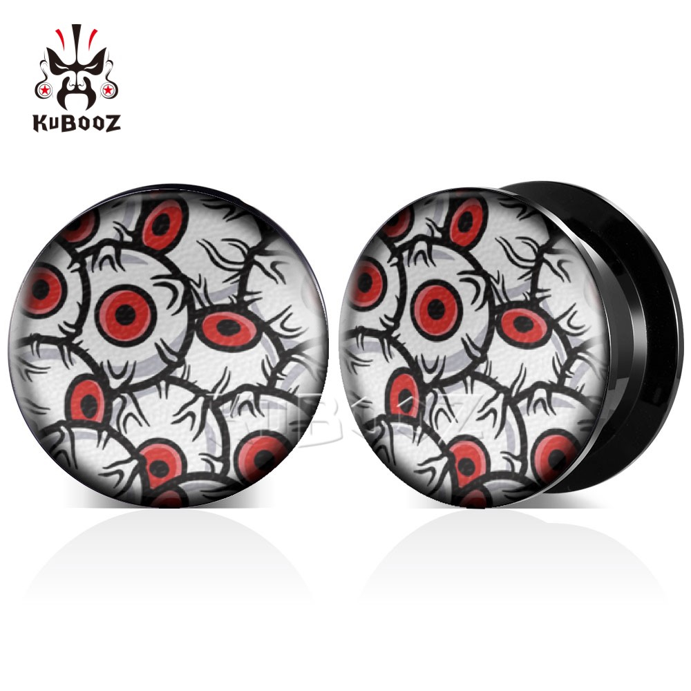 Kubooz 2 ชิ้น ที่วัดหู ลูกตา ปลั๊ก อุโมงค์ เจาะ ขยาย ยืด เครื่องประดับ ต่างหูอะคริลิค