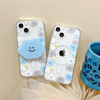 เคสโทรศัพท์มือถืออะคริลิค แบบนิ่ม ลายการ์ตูนหน้ายิ้ม มีแม่เหล็ก สําหรับ iPhone 11 12 13 14 PRO MAX iPhone14 iPhone14Pro