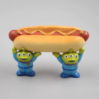 โมเดลฟิกเกอร์ PVC รูปดิสนีย์ Toy Story Aliens Donut Pizza Burger Hot Dog Alien Doze Q Version ขนาด 3-4 ซม. สําหรับตกแต่งบ้าน โต๊ะ 4 ชิ้น ต่อชุด