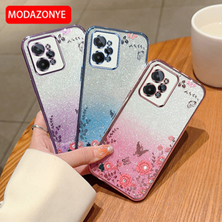 เคสมือถือ แบบนิ่ม ลายดอกไม้ ผีเสื้อ กลิตเตอร์ สําหรับ Realme C31 Realme C31