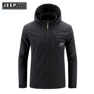 JEEP SPIRIT 1941 ESTD เสื้อแจ็กเก็ตบอมเบอร์ลําลอง เข้ารูป สีพื้น แฟชั่นฤดูใบไม้ผลิ ฤดูใบไม้ร่วง สําหรับผู้ชาย 2023