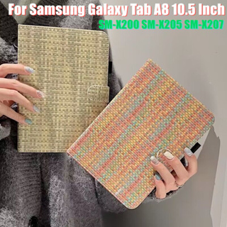 เคสแท็บเล็ตหนัง แบบสาน พร้อมขาตั้ง สําหรับ Samsung Galaxy Tab A8 10.5 นิ้ว TabA8 SM-X200 SM-X205 X200 X205 X207