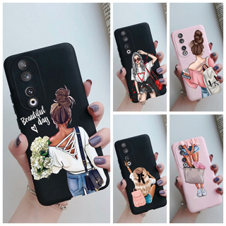 เคสโทรศัพท์มือถือ ซิลิโคนนิ่ม ผิวด้าน กันกระแทก ลายเด็กผู้หญิงสวย แฟชั่น สําหรับ Honor 90 Honor90