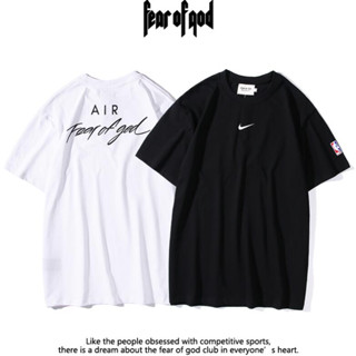 เสื้อยืดแขนสั้น ผ้าฝ้าย พิมพ์ลาย FEAR OF GDO NBA ทรงหลวม แฟชั่นสําหรับผู้ชาย และผู้หญิง