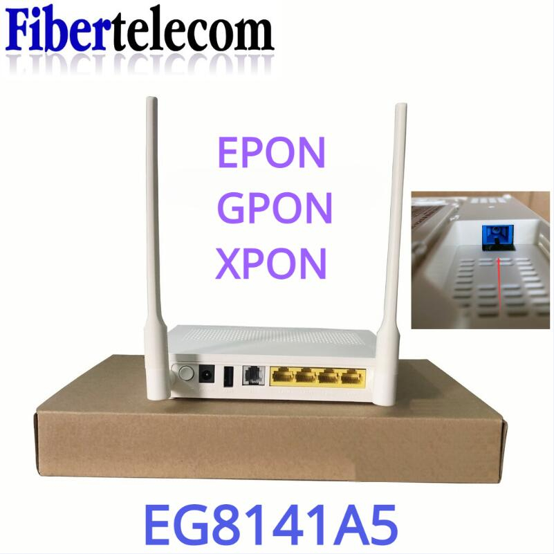 ใหม่ เราเตอร์โมเด็ม EG8141A5 EPON/GPON ONU FTTH Gigabit โลหะเปลือย และอะแดปเตอร์ 1GE + 3FE + 1tel + Wifi พร้อมซอฟต์แวร์ภาษาอังกฤษ