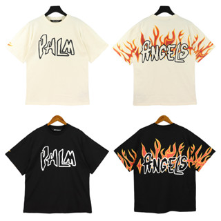 Palm angels เสื้อยืด คอกลม แขนสั้น ผ้าฝ้าย พิมพ์ลาย ทรงหลวม แฟชั่นสําหรับผู้ชาย และผู้หญิง