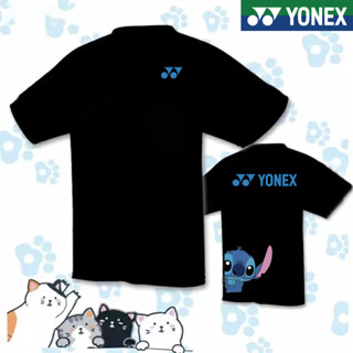 Yonex ใหม่ เสื้อยืดแขนสั้น พิมพ์ลายแบดมินตัน "สติทช์" สไตล์เกาหลี สําหรับผู้ชาย และผู้หญิง 2023