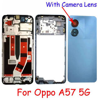 สําหรับ Oppo A97 5G กรอบหน้า + กรอบกลาง + ฝาครอบแบตเตอรี่ด้านหลัง พร้อมเลนส์กล้อง อะไหล่ซ่อมเคส