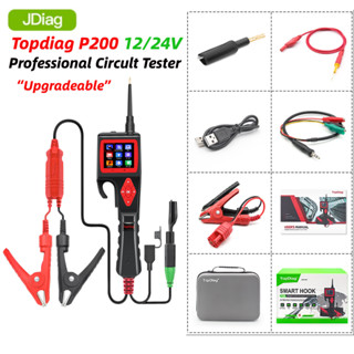 Topdiag Jdiag P200 SMART HOOK เครื่องทดสอบวงจรไฟฟ้าดิจิทัล 12V 24V สําหรับรถยนต์