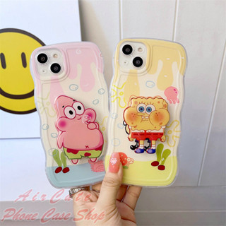 เคส OPPO Reno 8 8T 8Z 7 7Z 5 4 4G 5G F11 Pro F9 F7 F5 F1s Reno8T Reno 8Z Reno7Z Reno5  Wave Cartoon SpongeBob Patrick Star Holder Soft Case