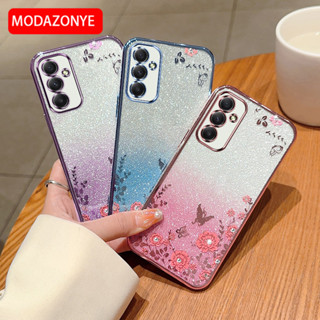 เคสมือถือ แบบนิ่ม ลายดอกไม้ ผีเสื้อ กลิตเตอร์ สําหรับ Samsung Galaxy A34 5G Samsung Galaxy A34 5G