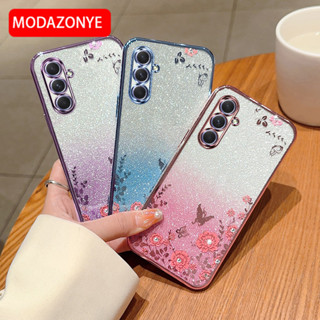 เคสมือถือ แบบนิ่ม ลายผีเสื้อ ดอกไม้ กลิตเตอร์ สําหรับ Samsung Galaxy A54 5G Samsung Galaxy A54 5G