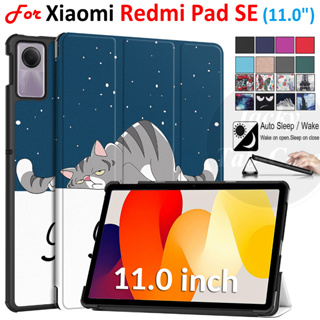 ใหม่ เคสแท็บเล็ตหนัง PU ฝาพับแม่เหล็ก พร้อมช่องใส่บัตร ตั้งได้ สําหรับ Xiaomi Redmi Pad SE 11.0 นิ้ว RedmiPad 10.61 นิ้ว 2023