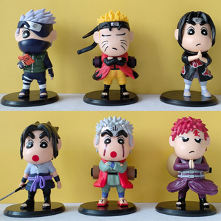 โมเดลฟิกเกอร์ PVC อนิเมะนารูโตะ ชินจัง นารูโตะ Uzumaki Naruto Kakashi Sasuke Itachi Gaara Jiraiya Q Version ขนาด 9-10 ซม. 6 ชิ้น ต่อชุด