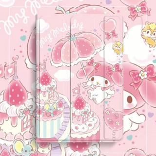 【With pen slot】Cartoon melody pattern For เคสไอแพด ลายการ์ตูน iPad 2020 Pro11 / 10.2 gen9 gen8 7th / Mini 1 2 3 4 5 / iPad Pro 9.7 Air1 Air2 / Ipad Air4/5 10.9 / iPad Pro 10.5 / Smart Case