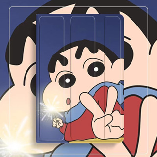 ⭐️With pen slot⭐️Crayon Shin-chan เคสไอแพด ลายการ์ตูน iPad Air4 Pro10.9-Air5 / 2020/2021 Pro11inch / Mini 4 5 / iPad Pro 9.7 Air1 Air2 / iPad Pro 10.5 / ipad Gen 7/8/9 10.2 Smart Case