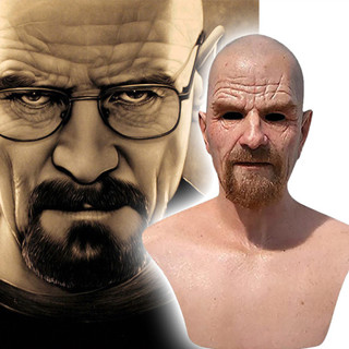 หน้ากากยาง รูปภาพยนตร์ Breaking Bad Professor Mr. หน้ากากยาง สีขาว เสมือนจริง พร็อพคอสเพลย์ฮาโลวีน