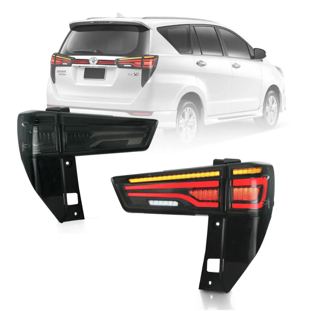 Vland ไฟท้าย LED สําหรับ 2016-UP TOYOTA INNOVA 2nd Gen (AN140) Rear Lamps W/Sequential Turn Signal
