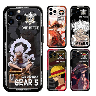 เคส iphone 12 13 14 PLUS PRO MAX MINI gear 5 TPU นิ่ม เนื้อแมตต์ ลายลูฟี่ วันพีช สําหรับ