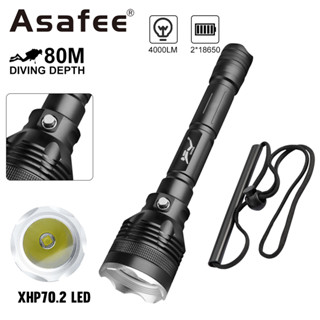 Chasing the Sea ไฟฉายดําน้ํา 4000LM XHP70.2 LED IPX8 กันน้ํา 80 ม. ค้นหา และกู้ภัย