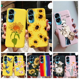 เคสโทรศัพท์ซิลิโคน TPU แบบนิ่ม ลายดอกทานตะวัน สีแคนดี้ สําหรับ Honor 90 Lite 5G 2023 Honor 90Lite