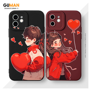 GUMAN เคสคู่ เคสไอโฟน คู่รัก กันกระแทกซิลิโคนนุ่มการ์ตูนน่ารักตลก เคสโทรศัพท์ Compatible for iPhone 15 14 13 12 11 Pro Max SE 2020 X XR XS 8 7 6 6S Plus พลัส XYM2510