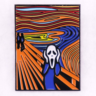 เข็มกลัด รูปภาพวาดสยองขวัญ the scream edvard munch เครื่องประดับ สําหรับแฟนหนัง ของขวัญ