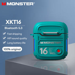 Monster XKT16 หูฟังสเตอริโอไร้สายบลูทูธ 5.3 HIFI หูฟังบลูทูธตัดเสียงรบกวน