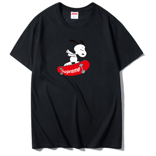 เสื้อยืดแขนสั้น คอกลม พิมพ์ลาย supreme แฟชั่นสําหรับผู้ชาย และผู้หญิง