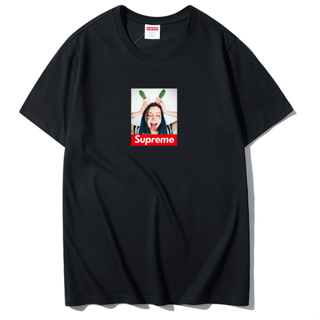 เสื้อยืดแขนสั้น คอกลม พิมพ์ลาย supreme แฟชั่นสําหรับผู้ชาย และผู้หญิง