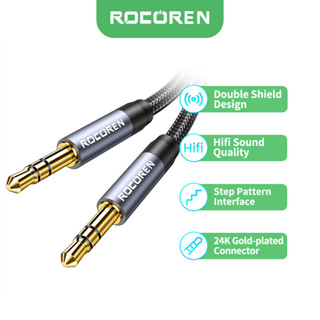 Rocoren สายแจ็คเสียง 3.5 มม. ตัวผู้ เป็นตัวผู้ 3.5 มม. 5 ม. สําหรับโทรศัพท์ หูฟัง MP3 ลําโพง คอมพิวเตอร์