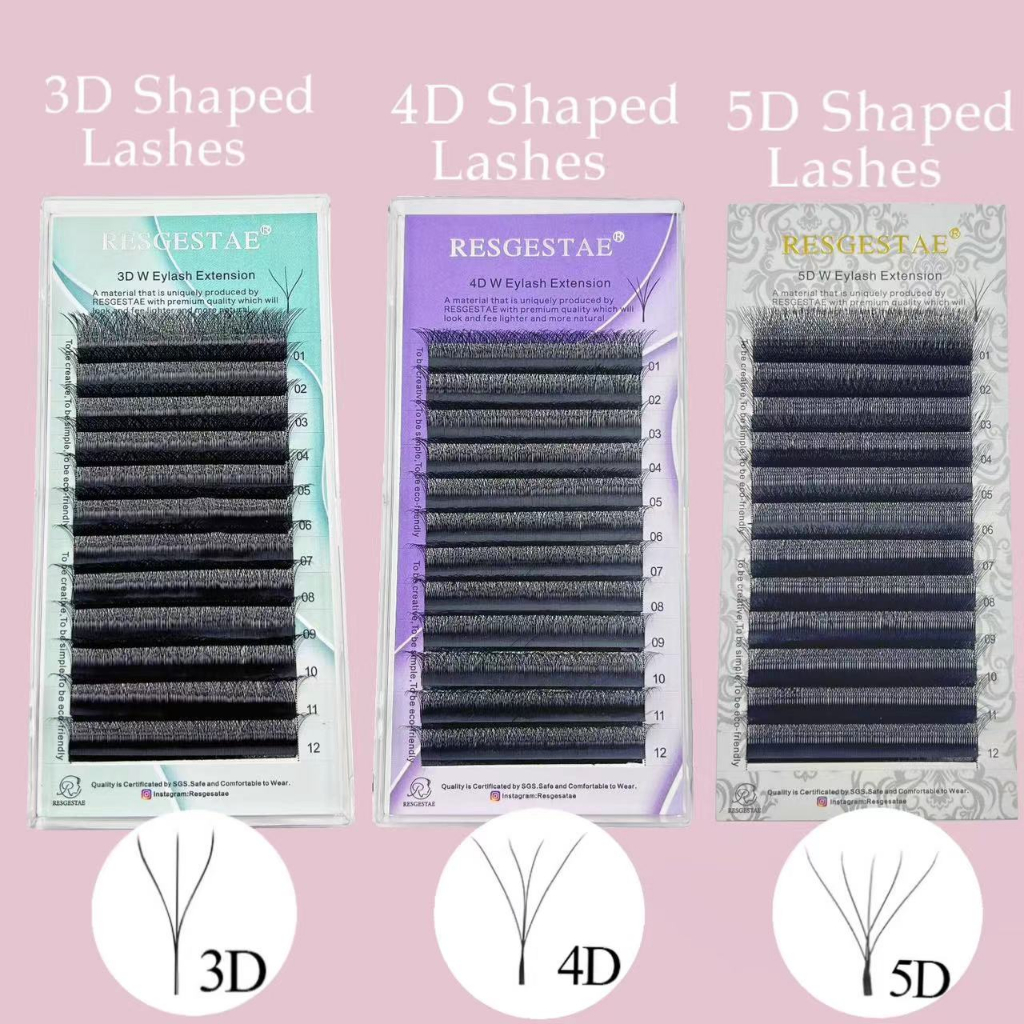 ขนตาปลอม 3D 4D รูปตัว W 4D 0.07 มม.