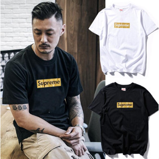 เสื้อยืดแขนสั้น คอกลม พิมพ์ลาย supreme แฟชั่นสําหรับผู้ชาย และผู้หญิง