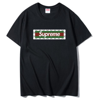 เสื้อยืดแขนสั้น คอกลม พิมพ์ลาย supreme แฟชั่นสําหรับผู้ชาย และผู้หญิง