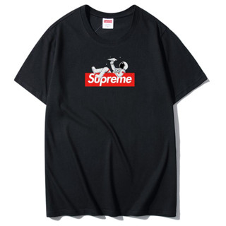 เสื้อยืดแขนสั้น คอกลม พิมพ์ลาย supreme แฟชั่นสําหรับผู้ชาย และผู้หญิง