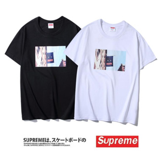 เสื้อยืดแขนสั้น คอกลม พิมพ์ลาย supreme แฟชั่นสําหรับผู้ชาย และผู้หญิง