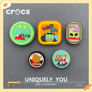 Crocs jibbitz Adventure รองเท้าแตะ Crocs ลายการ์ตูนดอกไม้ สไตล์เกาหลี ห้าชิ้น