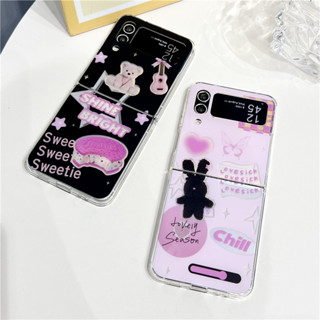 เคสโทรศัพท์มือถือ ป้องกัน ลายการ์ตูนเลเซอร์ สําหรับ Samsung Galaxy Z Flip 3 4 5G Flip4 Flip3