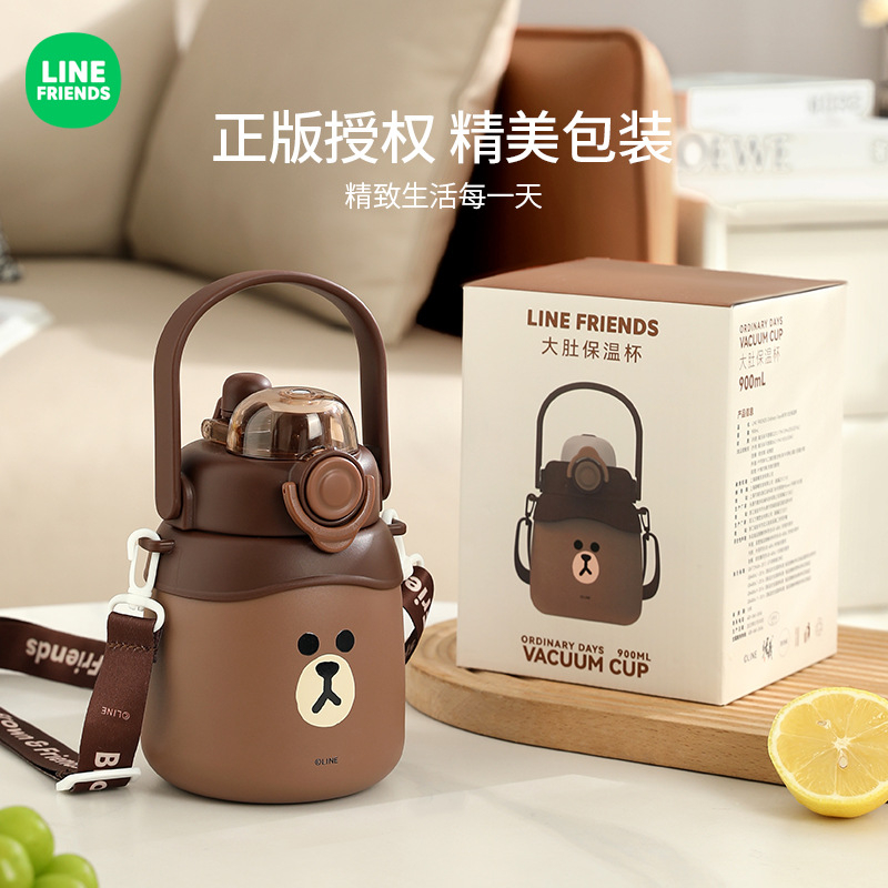 Line FRIENDS กระติกน้ําร้อน ความจุขนาดใหญ่ สําหรับผู้หญิง 2023