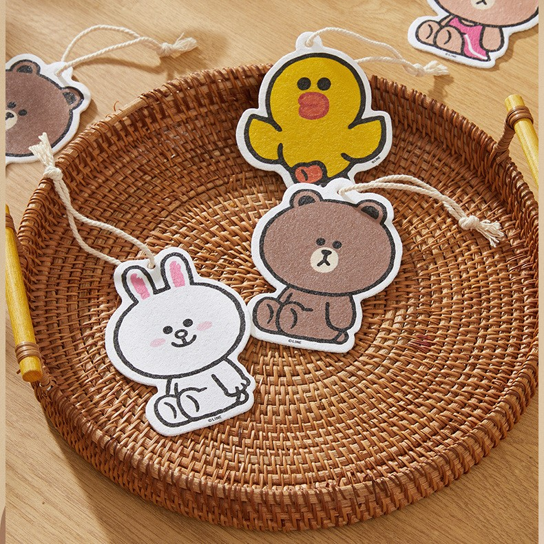 Line FRIENDS เยื่อไม้ ผ้าฝ้าย เช็ดจาน ดูดซับน้ํา ไม่เป็นขุย ครัวเรือน ผ้าเช็ดจาน ทําความสะอาด ฟองน้ํา ผ้าเช็ดจาน
