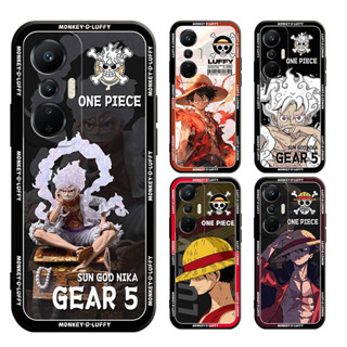 เคส Infinix Hot 30 30i 20 20s 20i 12 12i Play X6831 X6835 X669C X6817 X665 X6826B X665E X6827 X6825 gear 5 โทรศัพท์มือถือแบบนิ่ม ผิวด้าน ลายวันพีซ ลูฟี่ สีดํา สําหรับ