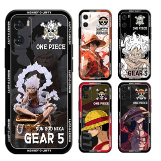 เคส OPPO A38 A58 A98 A78 RENO A54 A17K A93 A94 A92 A52 4F 5F PRO 4G 5G gear 5 โทรศัพท์มือถือแบบนิ่ม ผิวด้าน ลายลูฟี่ วันพีซ สีดํา สําหรับ