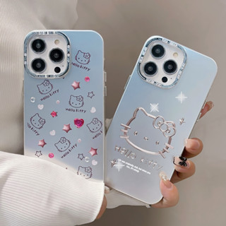 เคสโทรศัพท์มือถือ กันกระแทก ลาย Hello kitty สีเงิน สําหรับ iPhone 14promax 14 13 12 12promax 11 x