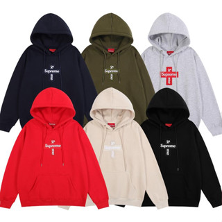 Supreme เสื้อกันหนาว มีฮู้ด ผ้าฟลีซ ปักลาย มีสไตล์ สําหรับทุกเพศ