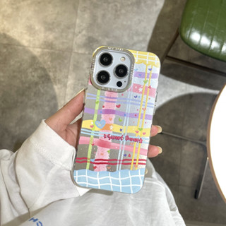 เคสซิลิโคนนิ่ม ลายตารางหมากรุก ชุบไฟฟ้า สําหรับ iPhone 15 pro max 14 pro 13 pro max 12 pro iPhone 11
