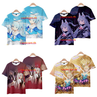 ใหม่ เสื้อยืดลําลอง แขนสั้น มีฮู้ด พิมพ์ลายอนิเมะ Blue Archive Arona Itinose Asena Sorasaki Hina Iiori 3D ทรงหลวม สไตล์เกาหลี สําหรับผู้ชาย และผู้หญิง