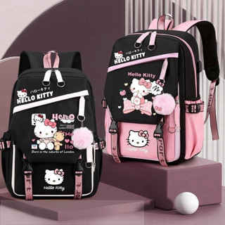 กระเป๋าเป้สะพายหลัง ลาย Hello Kitty น่ารัก เข้ากับทุกการแต่งกาย สไตล์เกาหลี สําหรับผู้หญิง นักเรียนประถม อายุ 3-6 ปี